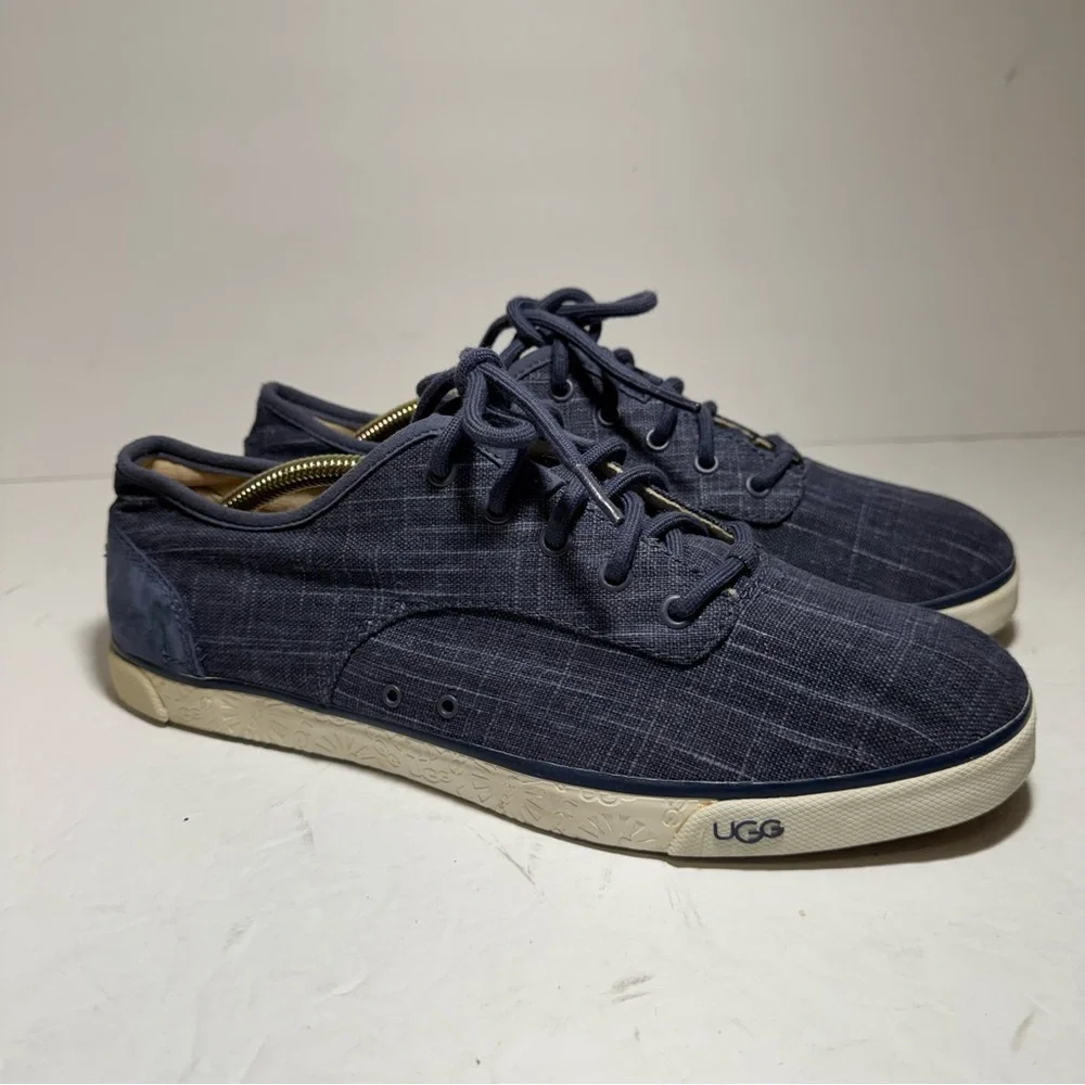 UGG HALLY LOW TOP FASHION SNEAKERS -NIGHT BLUE CANVAS WOMEN'S SZ US 10